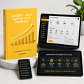 Launch Kit AI ecommerce automation system mockup showing 3D book with laptop dashboard and tablet workflow for Shopify store setup and first sales